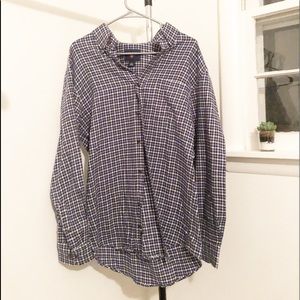 GREY NAVY BOYFRIEND FLANNEL